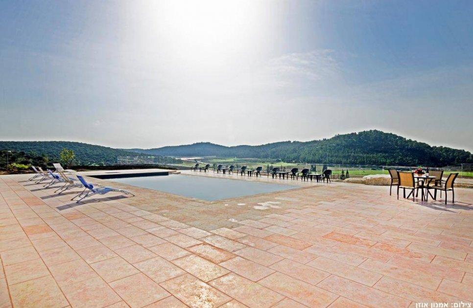 54790 החצר והבריכה, אחוזת דניאל, וילה  בזכריה וילות - Vila 4 U