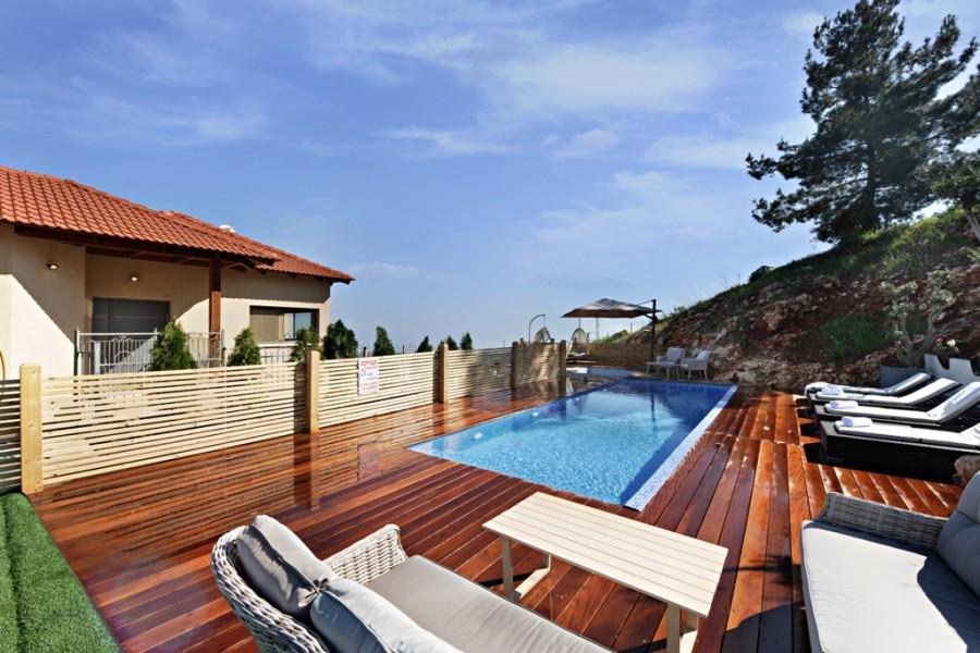 140480 חצר ובריכה, וילה נוף מולדת, וילה  בראש פינה וילות - Vila 4 U