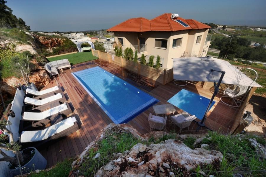 140482 חצר ובריכה, וילה נוף מולדת, וילה  בראש פינה וילות - Vila 4 U