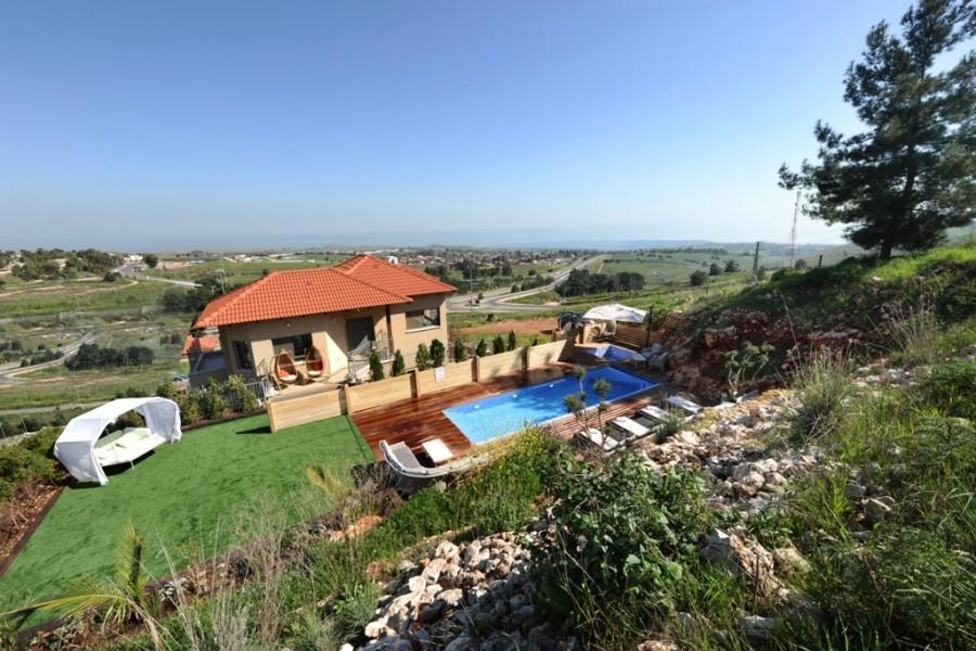 140485 חצר ובריכה, וילה נוף מולדת, וילה  בראש פינה וילות - Vila 4 U