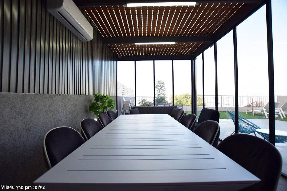 208764 מתחם ישיבה ואוכל מקורה, אחוזת אביאל בכנרת, וילה  בטבריה וילות - Vila 4 U